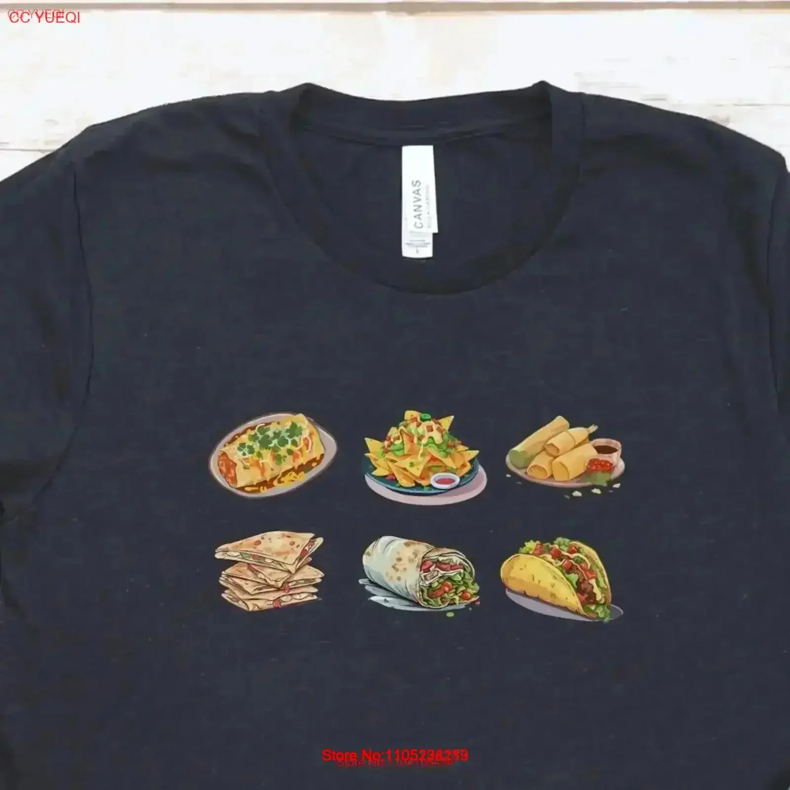 Mexican Foods T Shirt features Enchilada Nachos Tamales Quesadilla Burrito and Taco for Food Lover or Foodie Fan vintage