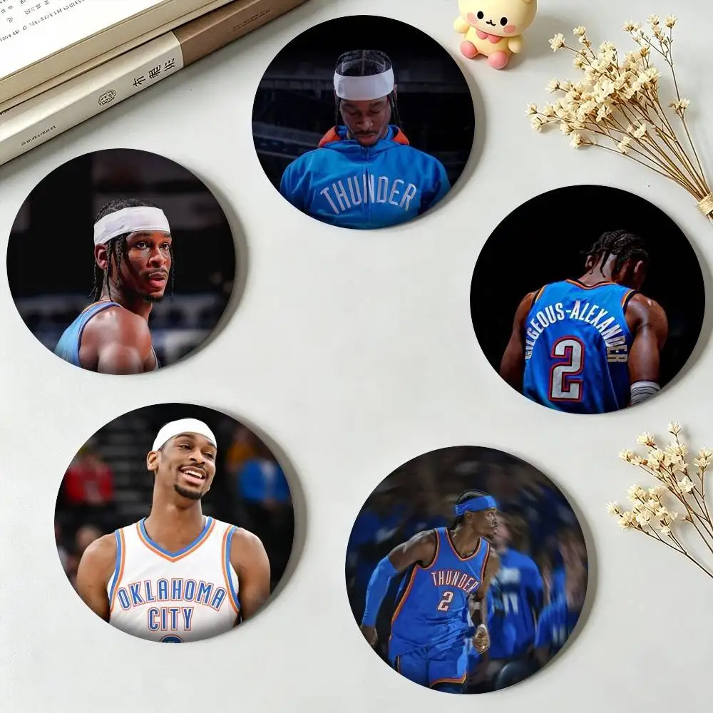 S-Shai Gilgeous-Alexander Basketball Star  25mm 32mm 44mm 58mm 75mm Brooches Badges Pins for Accessories Gift