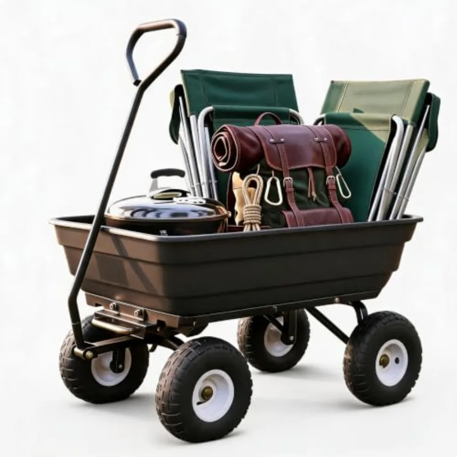 600lb Heavy-Duty Poly Garden Dump Cart Wagon