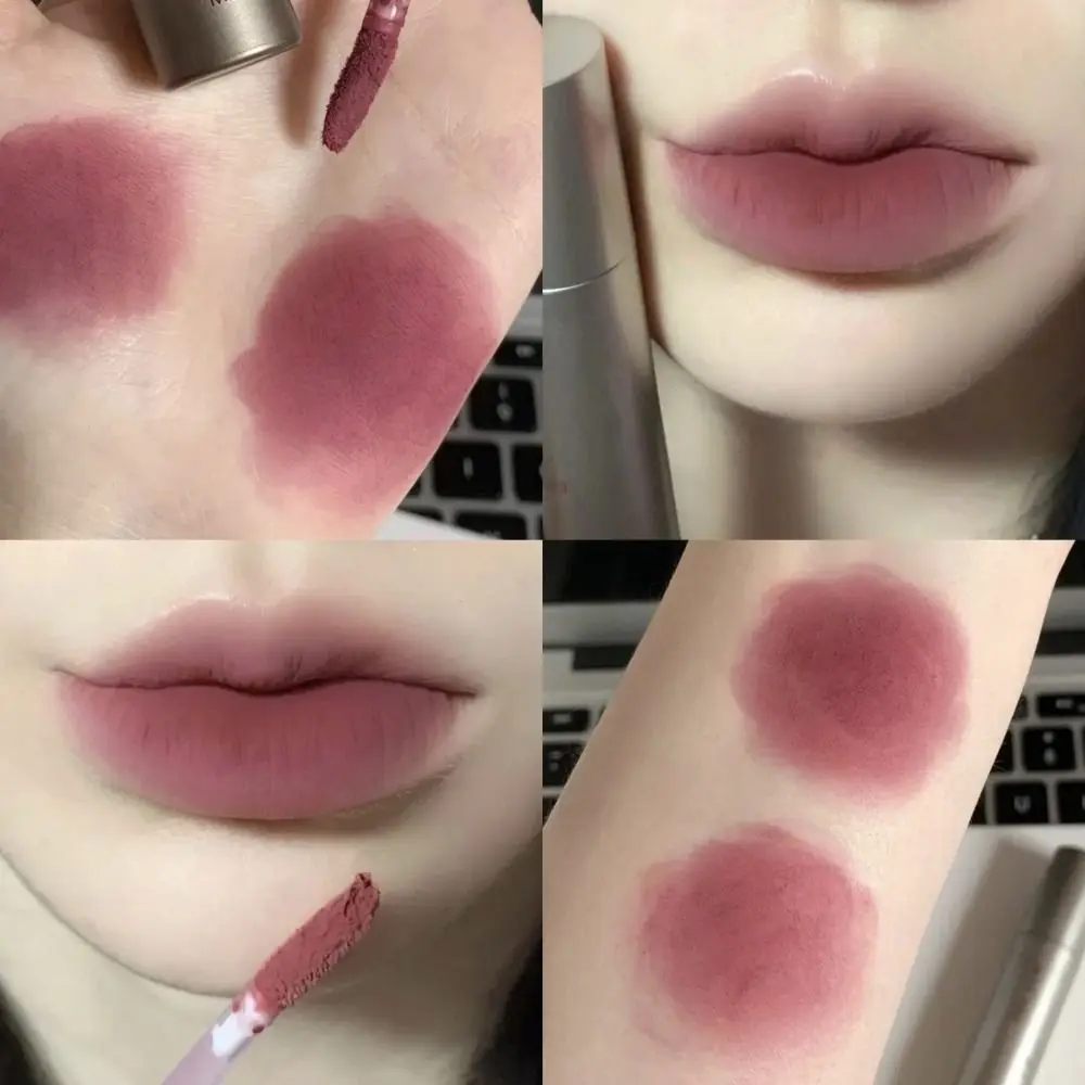 Non-Stick Cups Dark Brown Matte Lip Gloss Nude Brown Lips Portable Brown Lip Mud Lipsticks Tint Mud Lasting