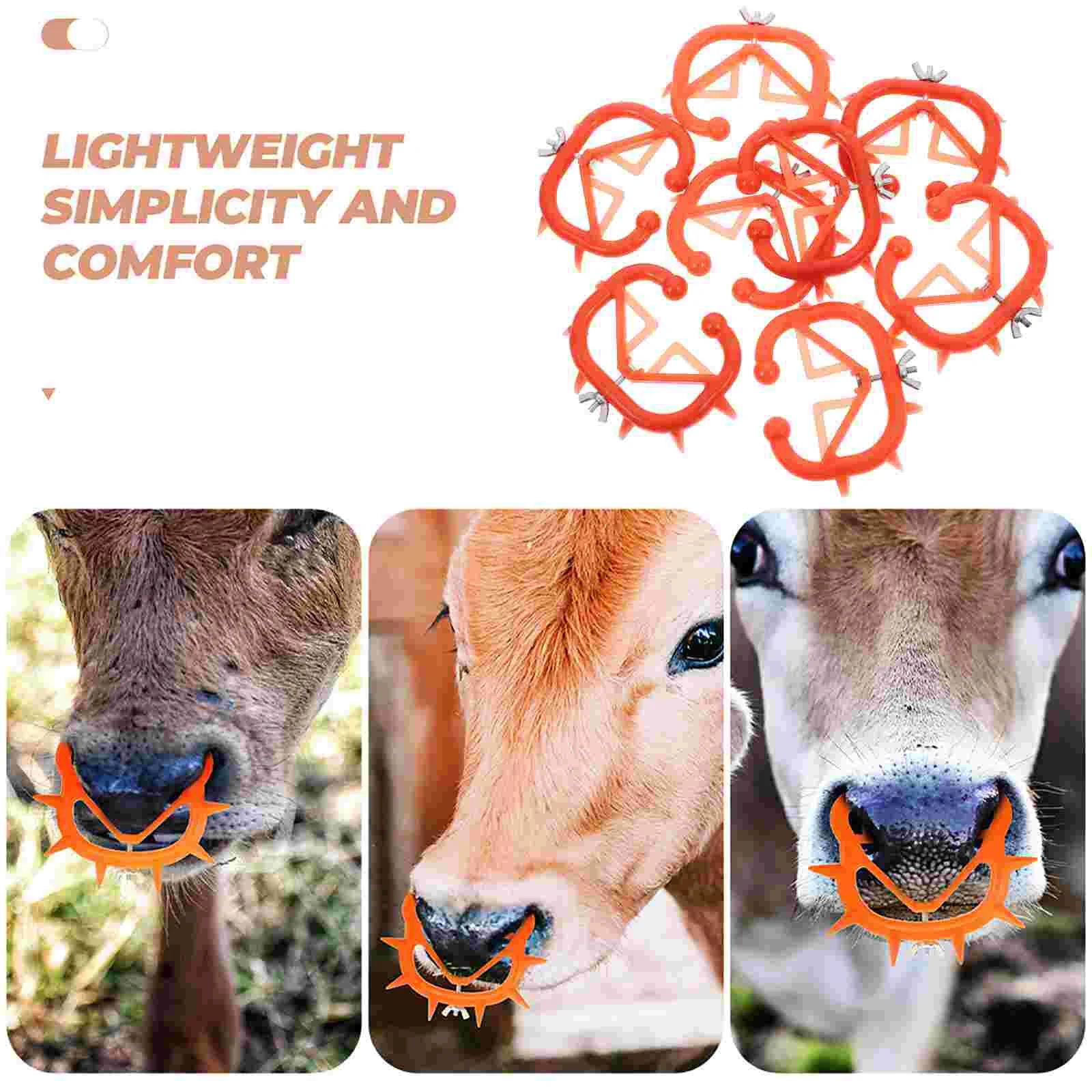 8 Pcs Weaner Cattle Accessories Nose Calf Weaner Cattle Accessories Farm Livestock Ear Tag Cow Weaning Tool