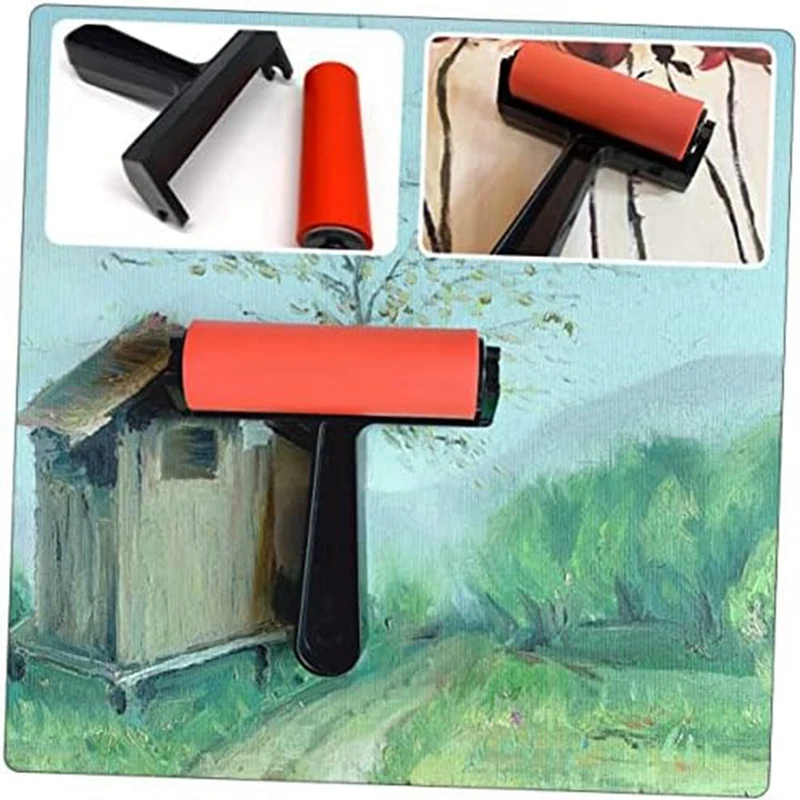 10 Pieces Roller Mini Tool Hand Tool Print Roller Hard Rubber Applicator DIY Process Brush Hand Rubber Roller