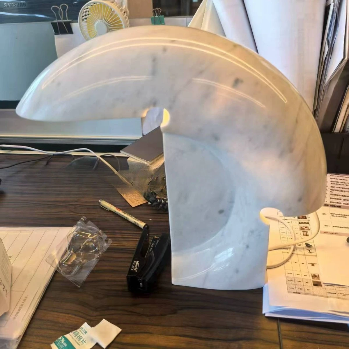 Candeeiro de mesa de mármore simples e moderno designer clássico sala de estar quarto lâmpada decorativa