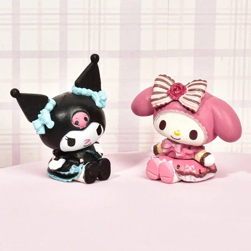 Figuras de acción de Anime para niños, Set de 5 piezas, 3-4cm, Kawaii Kuromi Melody Model Accessories, juguetes para niños, regalos para pasatiempos