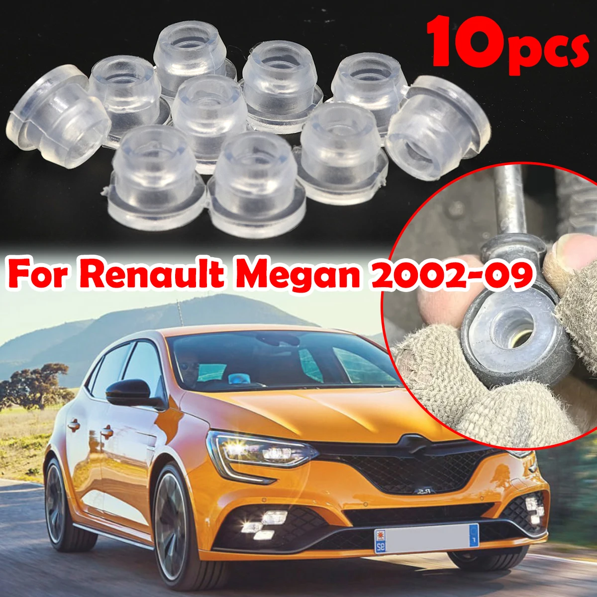 

10pcs For Renault Megan 2002 2003 - 2009 Automatic Gear Shifter Cable Linkage Bushing Transmission End Repair Kit Replacement