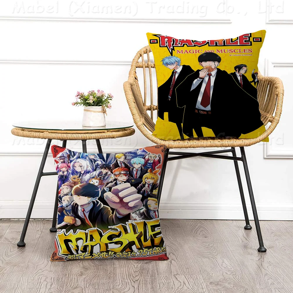 

Japan 2023 New Cartoon Anime Mashle Decorative Room Aesthetics Pillow Case Home Decor Bedroom Sofa Bed Couch Pillow Cover 45x45