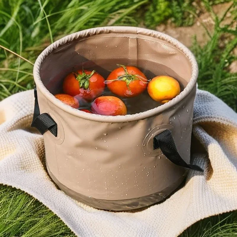 Balde de armazenamento retrátil para carro, acampamento ao ar livre, dobrável, multifuncional, grande capacidade, portátil, armazenamento de balde de pesca 2