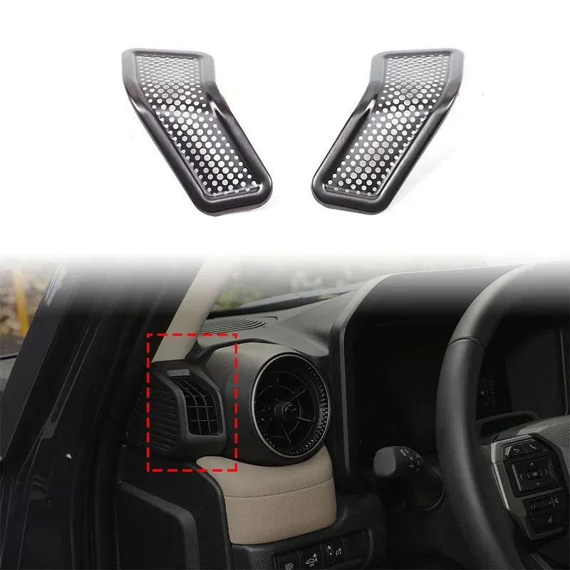 

For Toyota Prado 2024+ Stainless Steel Black Car Center Control Both Sides Air Outlet Dust Cover Sticker Interior Accessories