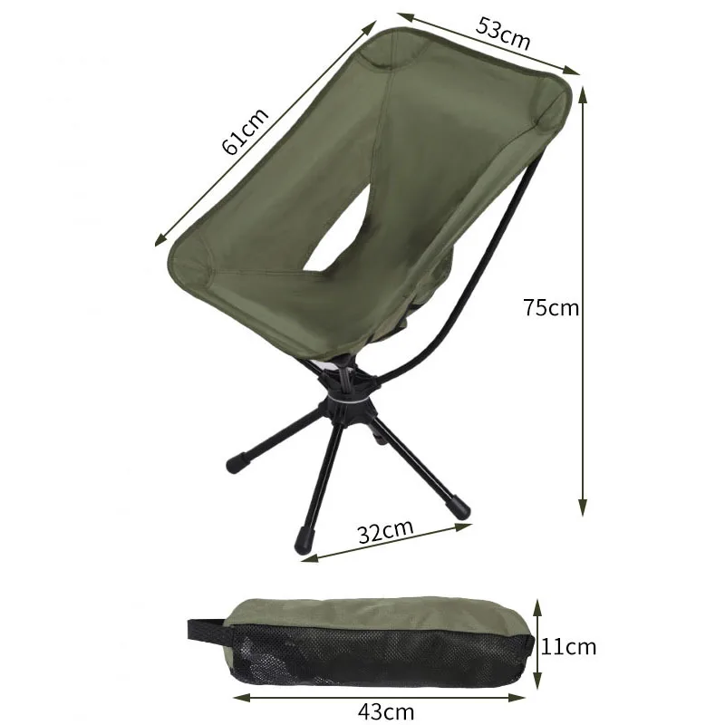 

‌360 Swivel Camping Moon Chair Ultra Lightweight Aluminum Alloy Portable Folding Chair For Beach Picnic BBQ 1.2kg