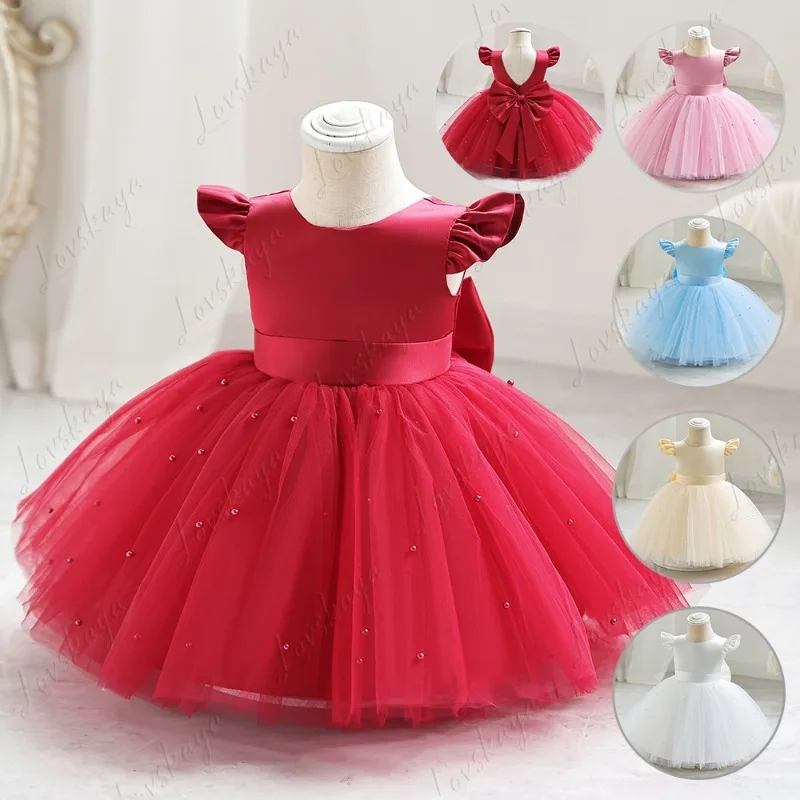 

Детское торжественное платье — платье принцессы для девочек, шифоновая пышная юбка, детская одежда с открытой спиной и бантом для девочек-цветочниц
