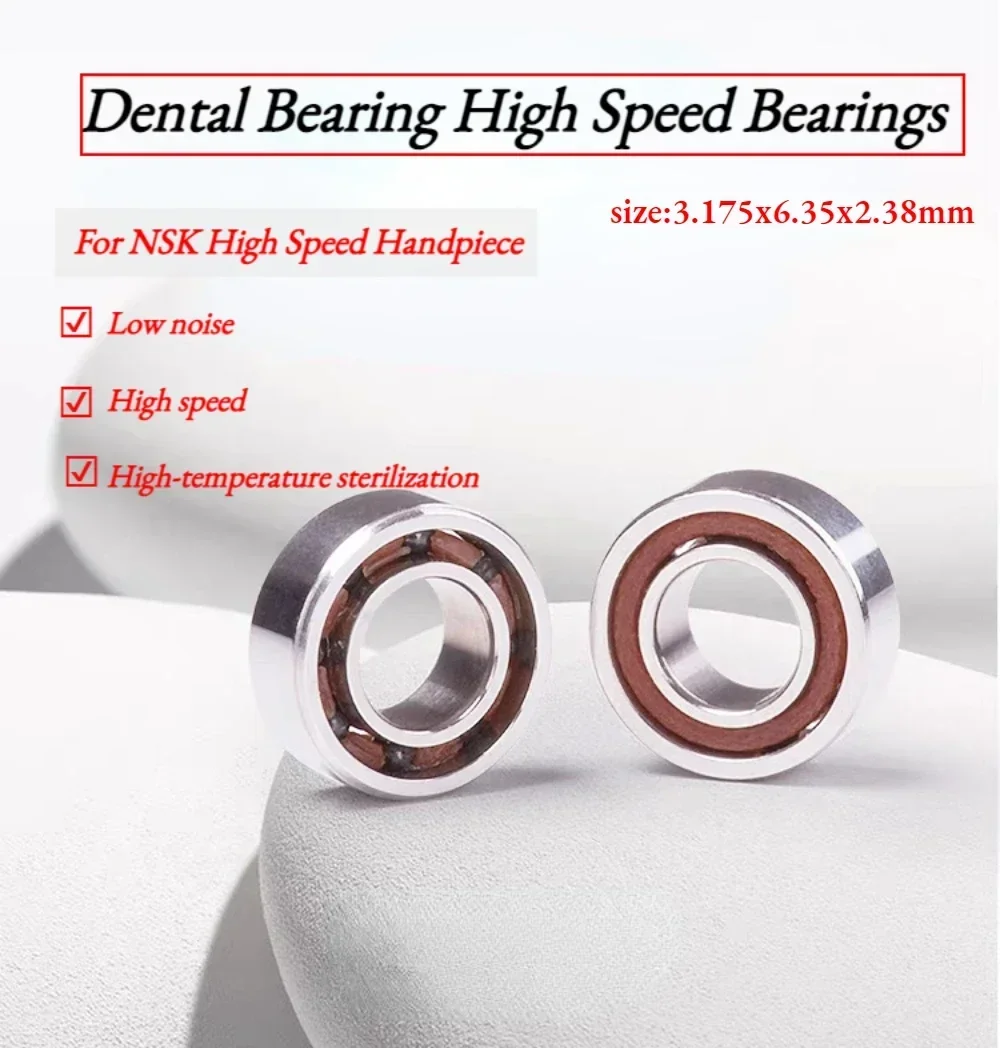 10Pcs Dental Bearing High Speed Handpiece Ceramic Bearings 3.175x6.35x2.38mm Size High-speed Handle Turbine Dental Accessorie