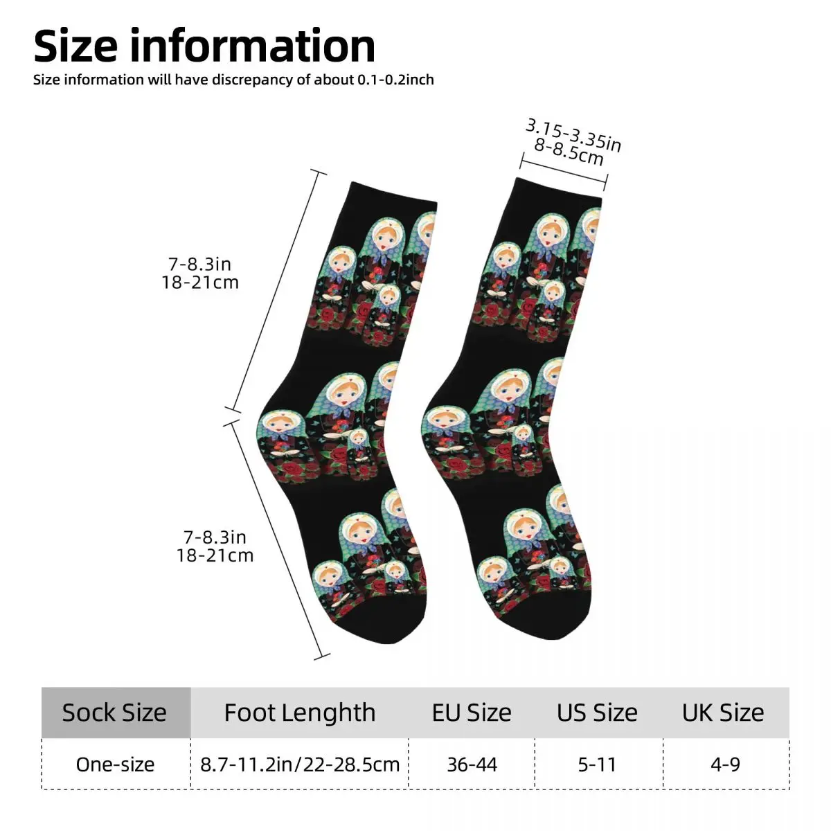 Russian Nesting Doll Sock Printed Man Polyester