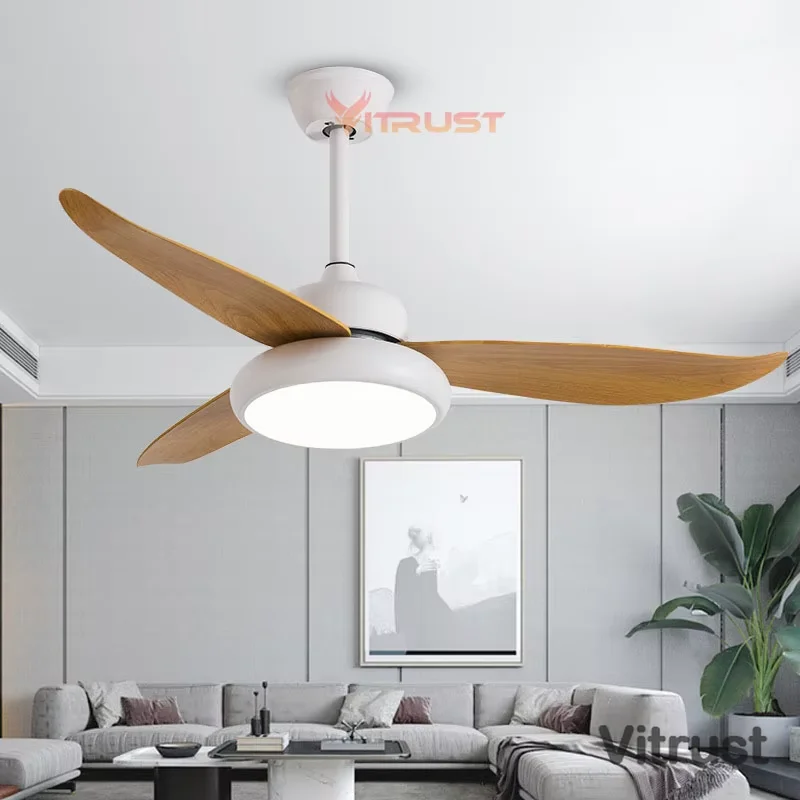 Low Floor LED Ceiling Fan Lamp Lights Roof Fans Chandelier Lamp Remote Controller Modern Ventilator Dining Room Bedroom Living