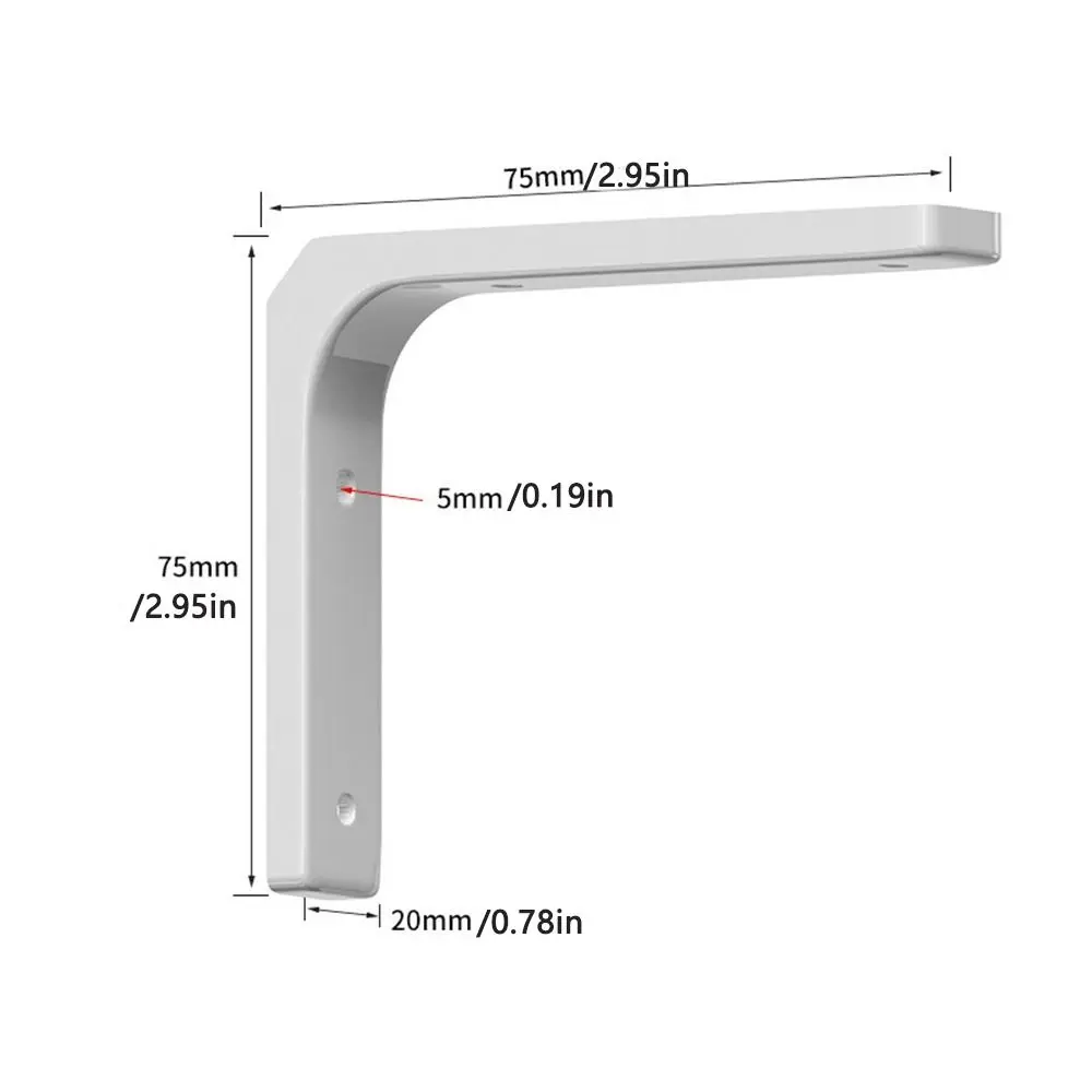 2pcs Multifunctional L-shaped Shelf Bracket Wall Mounted Space Saving Shelf Support Thickened Triangular Fixed Bracket Indoor