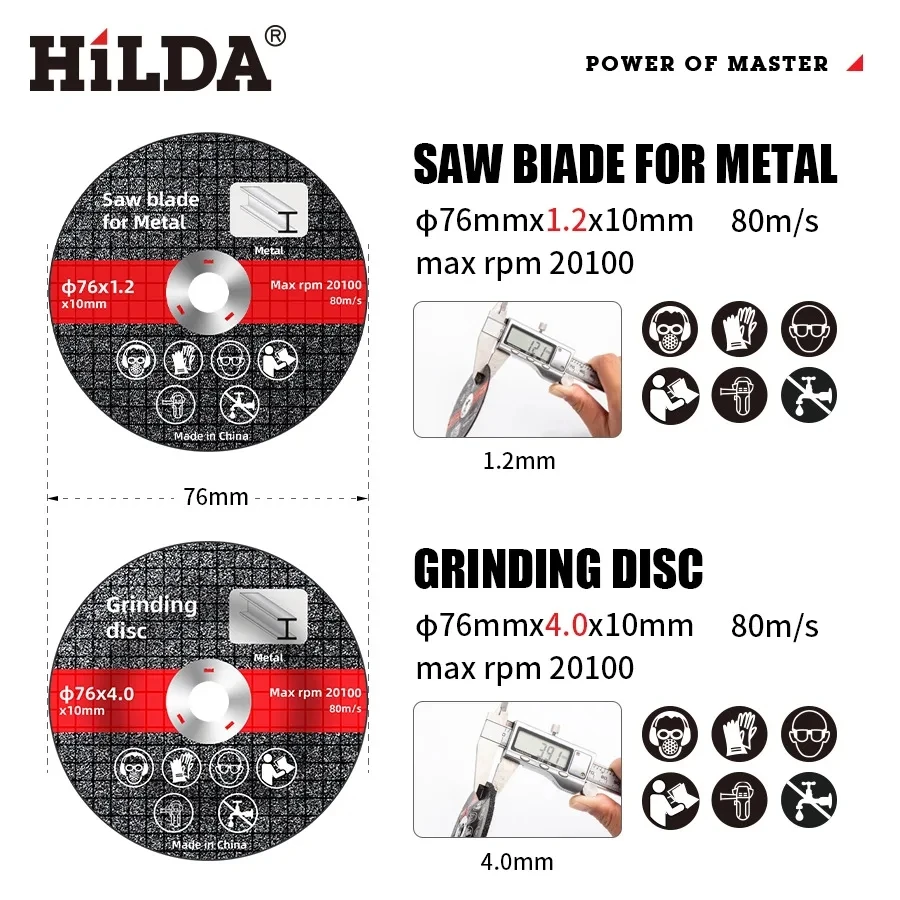 HILDA 3-inch Polishing Plate, Lithium Angle Grinder Accessory Cutting Plate 3-inch Double Mesh Cutting Plate, Dry Slicing