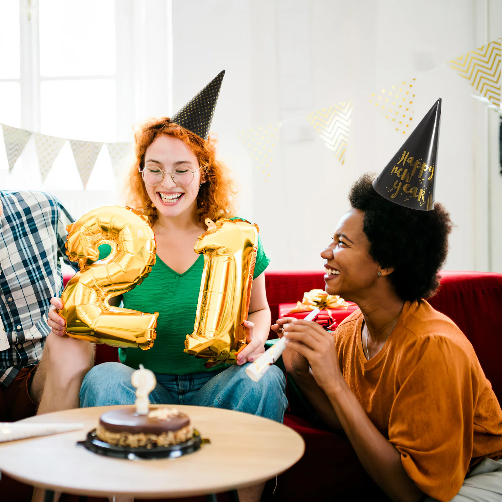 

20Pcs Party Hats Cone Paper Hats Shiny Creative New Year Party Supplies Decorative Favor Guests and Novelty Cap