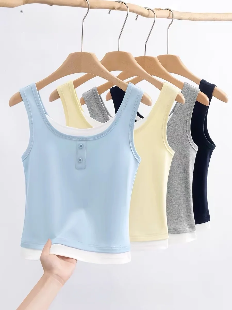 Women's Slim Fit Tank Top 95 Cotton Sleeveless Base Layer Summer New Style Big Size Fat MM Outerwear Inner Match Bottoming