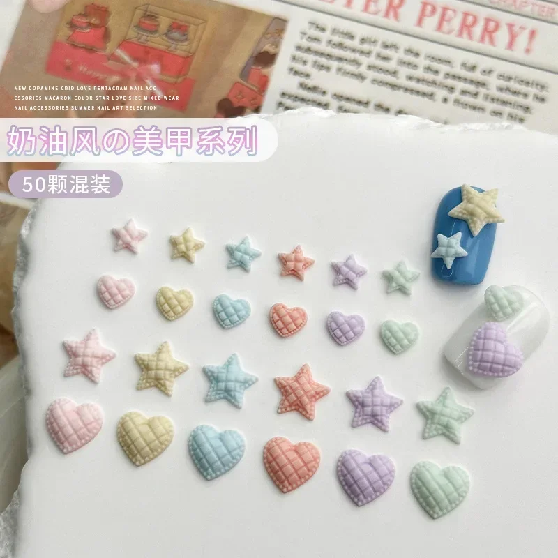

Cartoon Cream Wind Pink Purple Yellow Five-pointed Star Love Heart New Nail Art Decoration DIY Jewelry Manicure Accessories Tool
