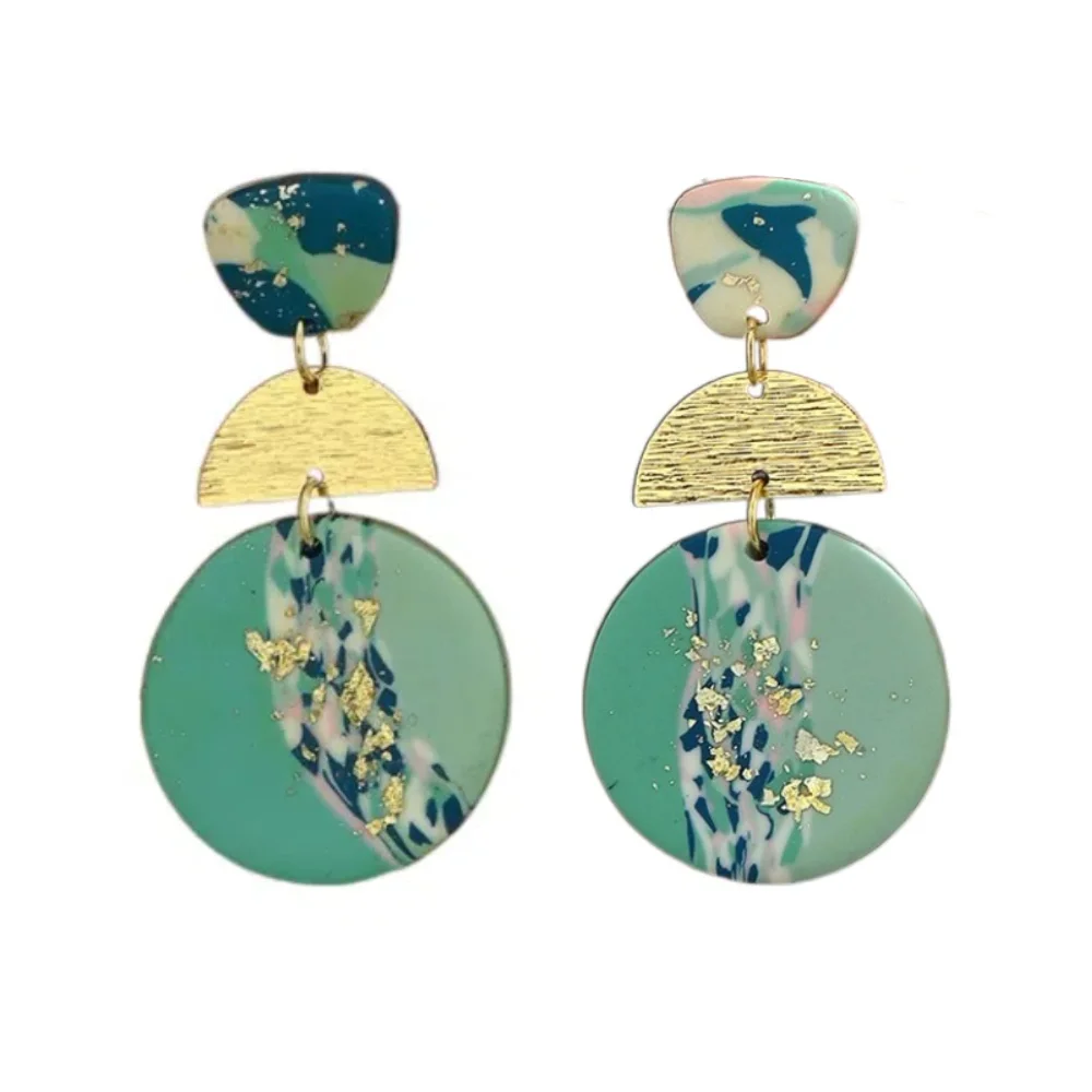 

Fashion Y2K Beach Earrings Geometric Charm Acrylic Stud Earrings Ear Jewelry Copper Exaggerate Earrings Women Gifts