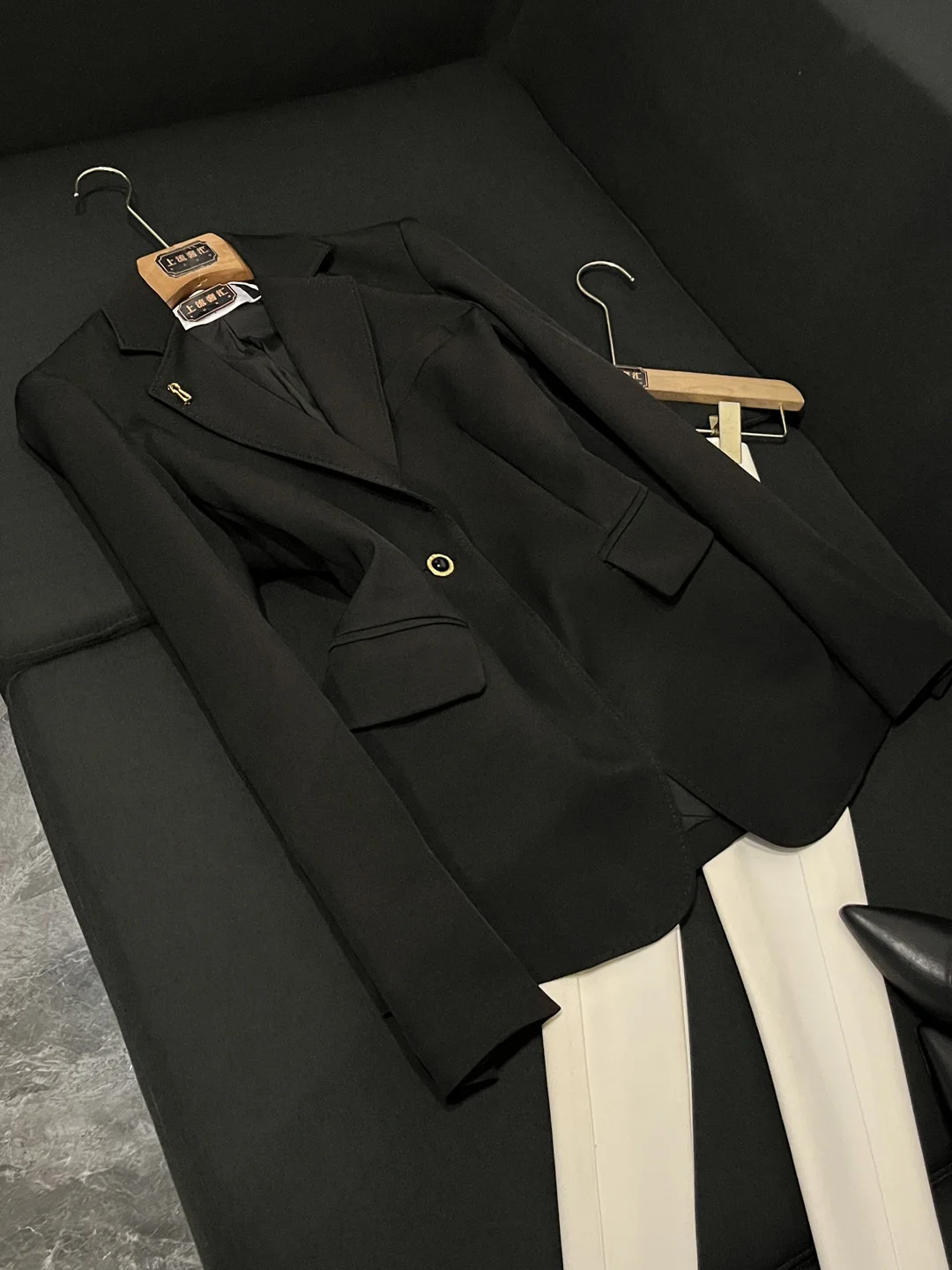 

Ele Long Sve Костюм Jaet Faionable Лоскутный Дизайн Slim Fit Зима 2025 Новое Прибытие Женская Бизнес Одежда