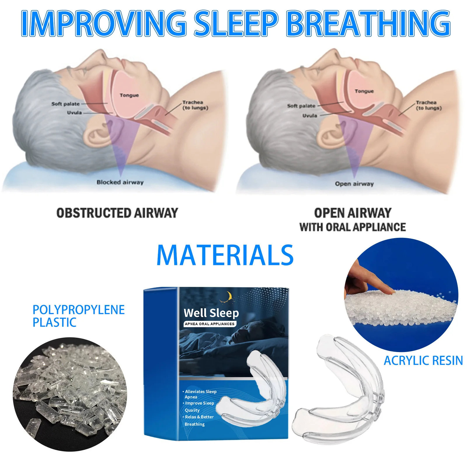 New Anti Snoring Sleeping Aid Bruxism Mouth Guard Tray Braces Mouthguard Snoring Better Sleeping Breathing Night Teeth Care Tool