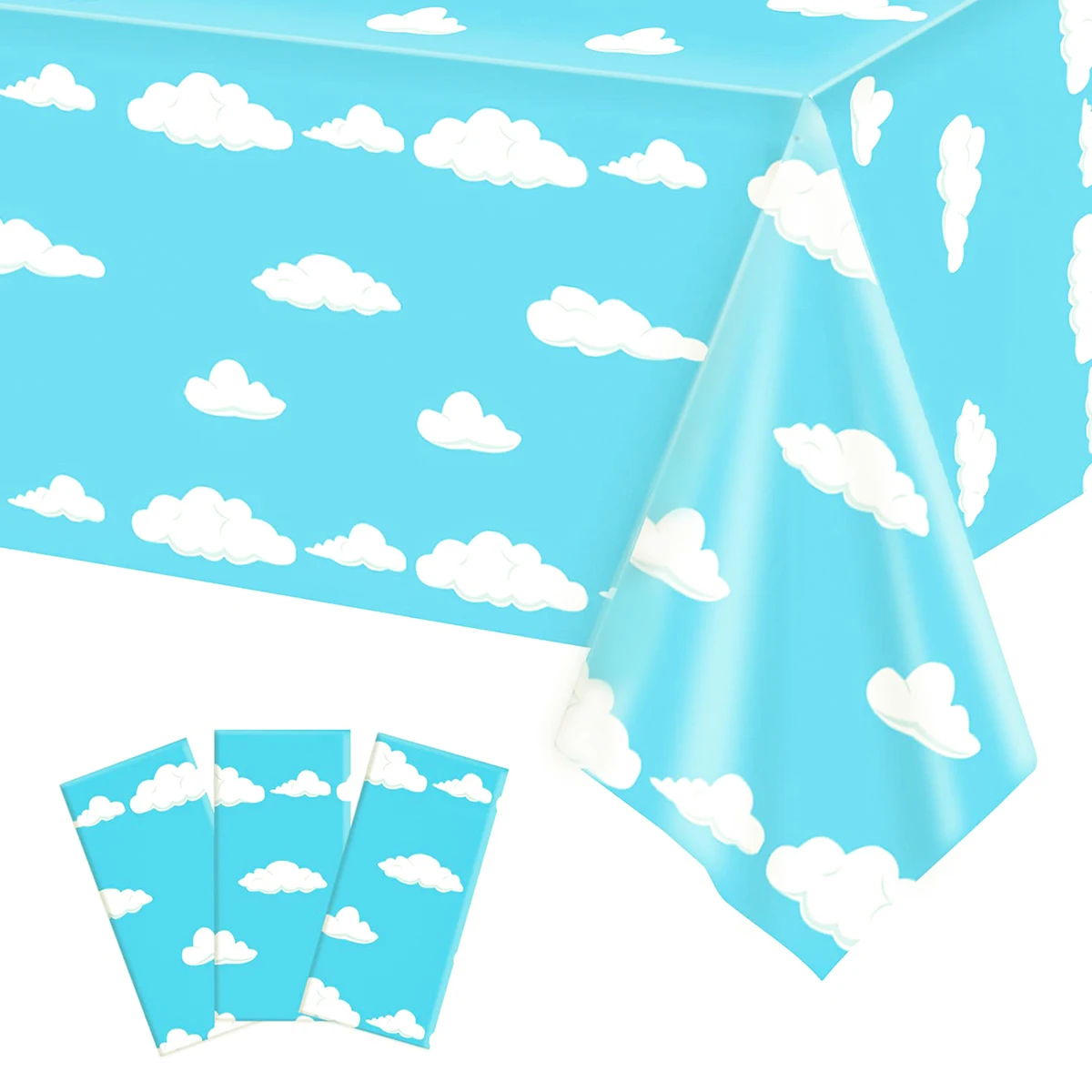 سماء زرقاء وغيوم بيضاء مفرش طاولة للأطفال ، غطاء طاولة للاستعمال مرة واحدة ، ديكور حفلة عيد ميلاد ، لوازم المهرجان ، صالح #6
