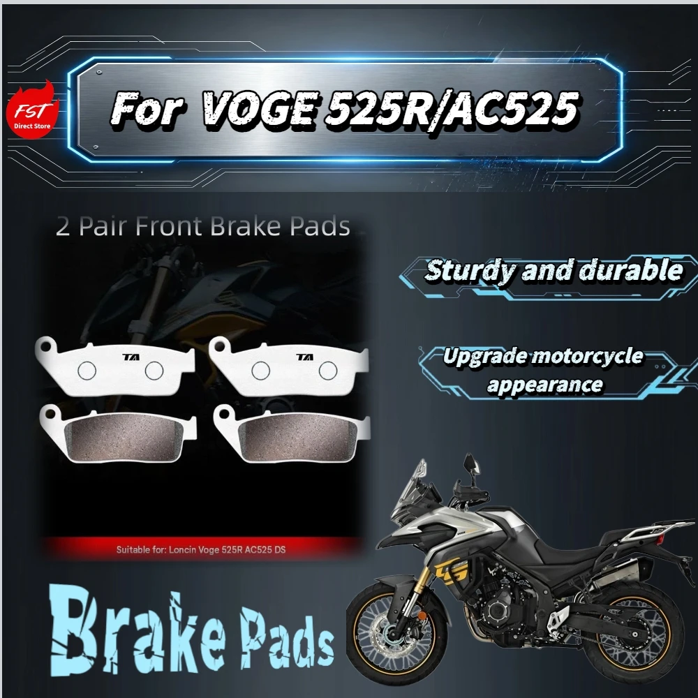 For VOGE 525R AC525 Carbon‑Copper Based Brake Pads Front Rear Disc Brake Shoes Stable Braking Mod Accessories