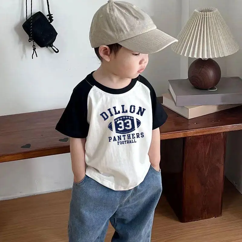 

Spring Summer Children T-Shirts 1-8Y Boys Cotton Print Short Sleeve T Shirts Korean patchwork Top Tees Wear Tshirt Kids Clothing