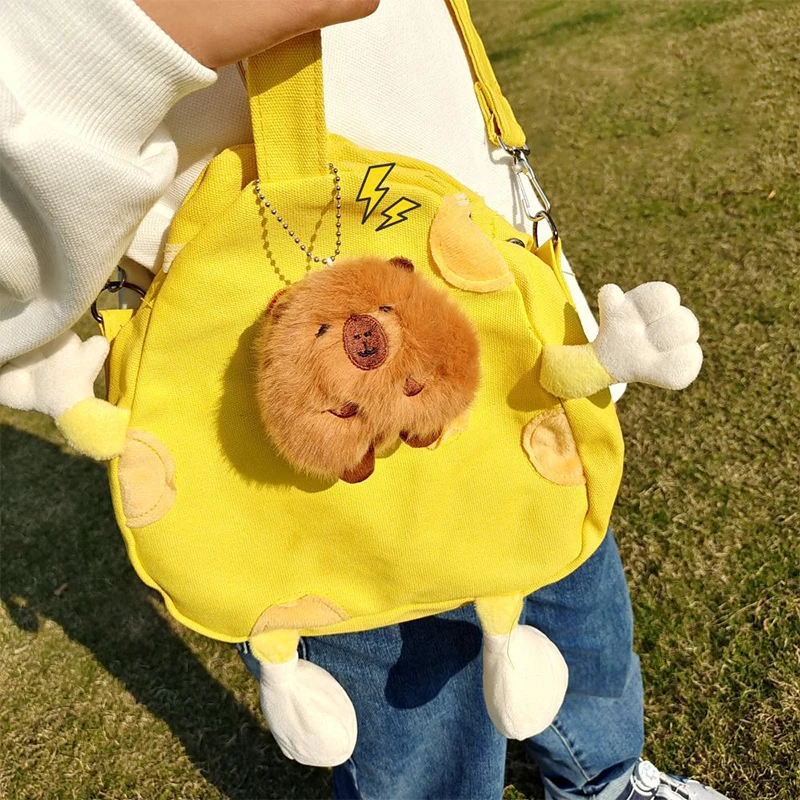 Cute Capybara Animal Plush Toy Doll Keychain Fluffy Soft Stuffed Dolls Backpack Bag Pendant Keyring