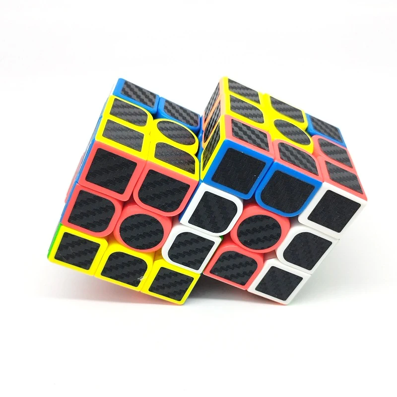 Cube magique double 3x3 en fibre de carbone pour enfant, jouet de vitesse, puzzle, casse-tête, cadeau pour garçon