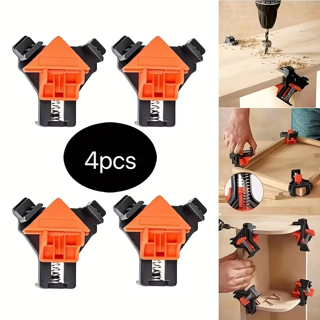 4pcs Right Angle Clamp 90 Degree Fixing Clips Picture Frame Corner Clamp Woodworking Hand Tool furniture photo reinforcement