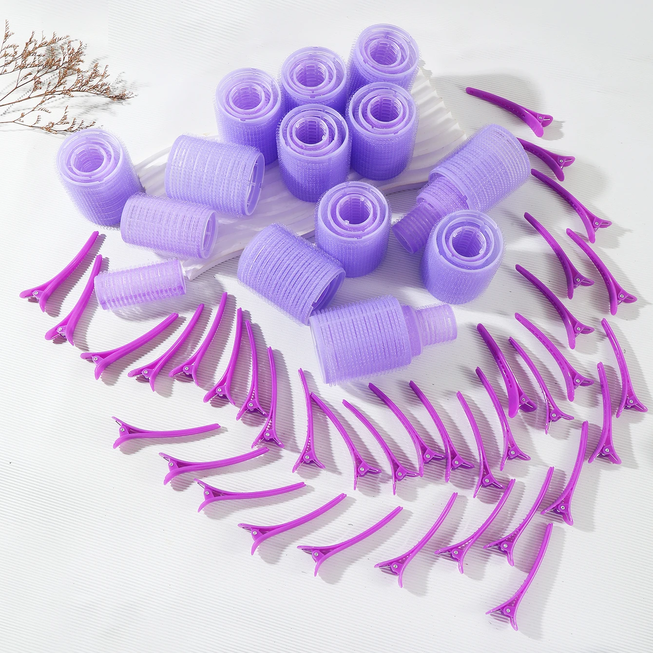 

72 pieces of thermal curling iron set,36 pieces of non thermal curling iron,36 pieces of hair clips,Special for real hair wigs