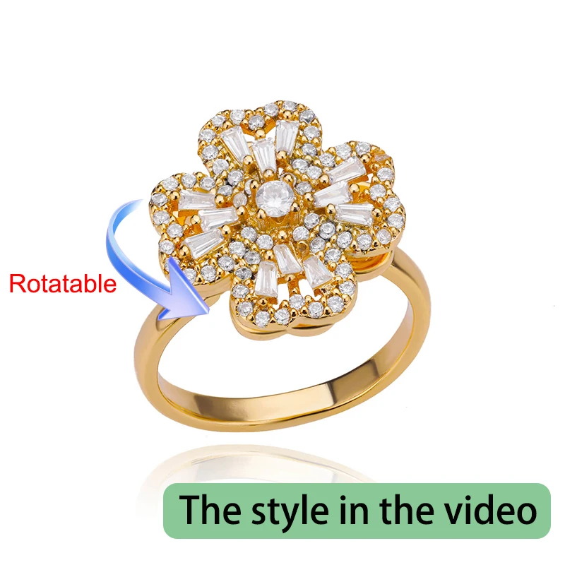 Women's Adjustable Stainless Steel Clover Wedding Ring