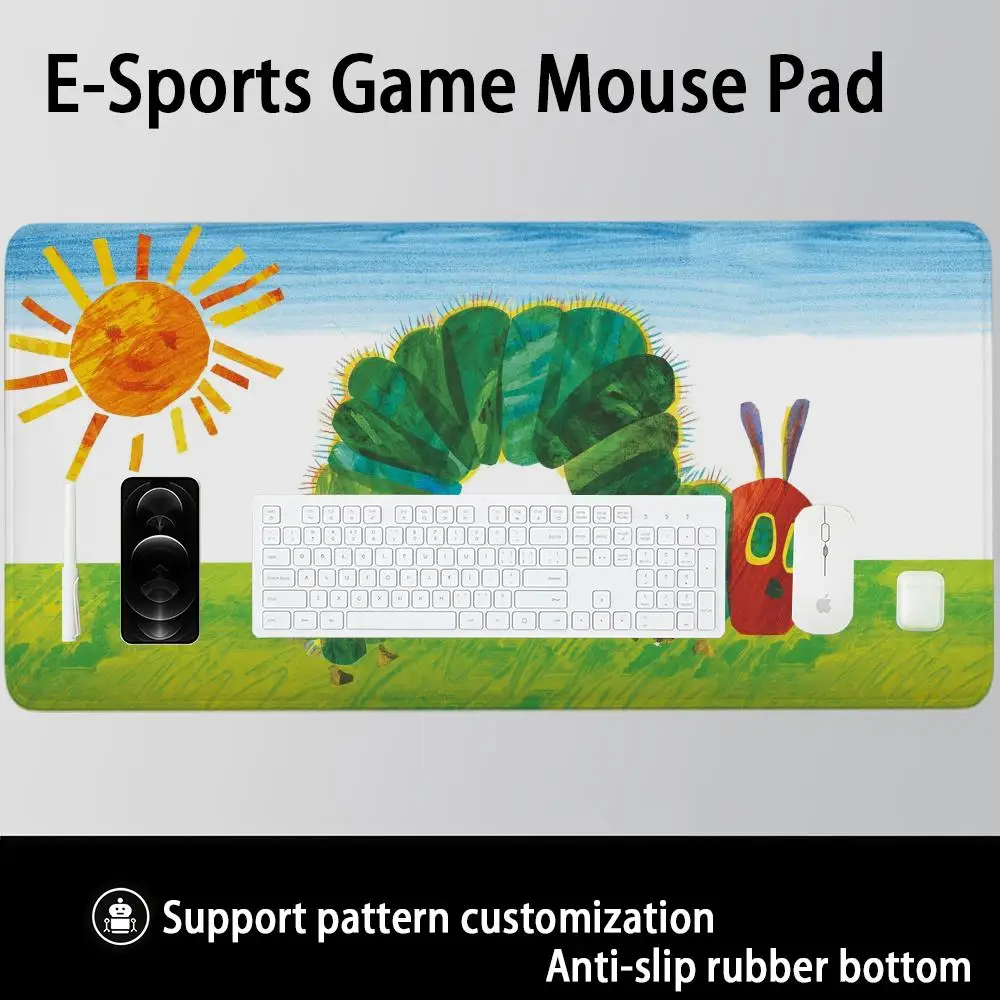 The Very Hungry Caterpillar Mauspad 1000 x 500 XXL groß für FPS ESports Gaming rutschfeste Büro-Tastaturmatten Schreibtischunterlage