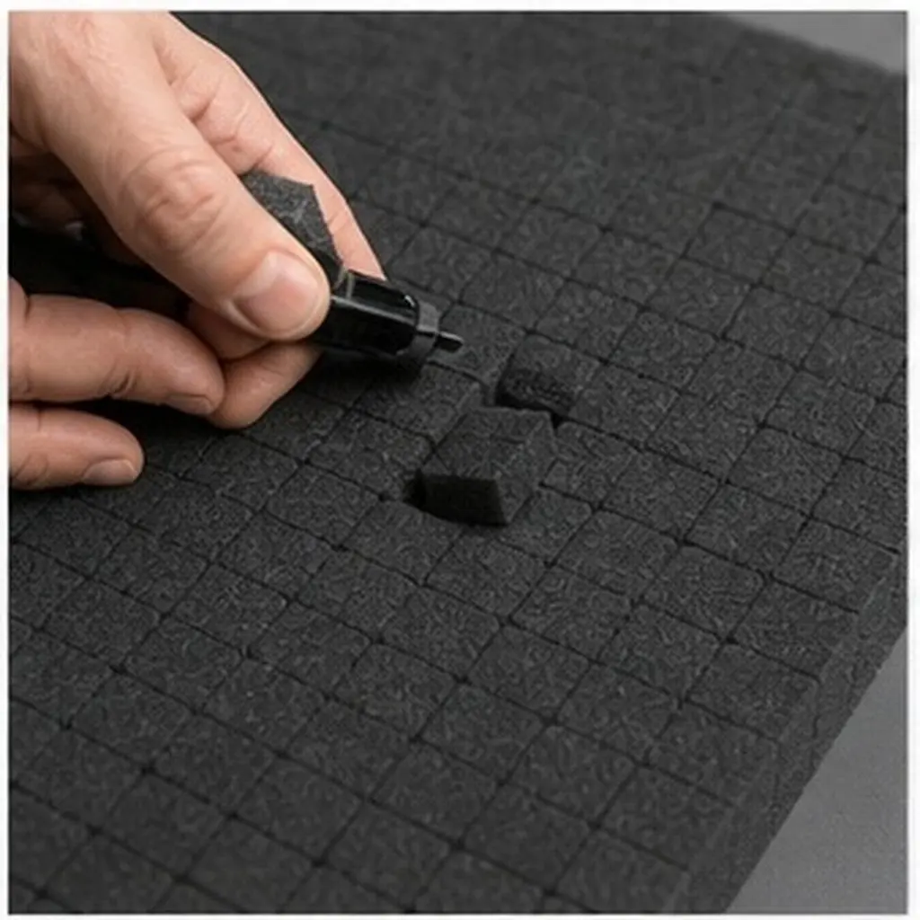 Black EPE Pearl Cotton Grid Foam Sheets for Tool Case Inserts, Cushioning Liner & Packaging Organizer