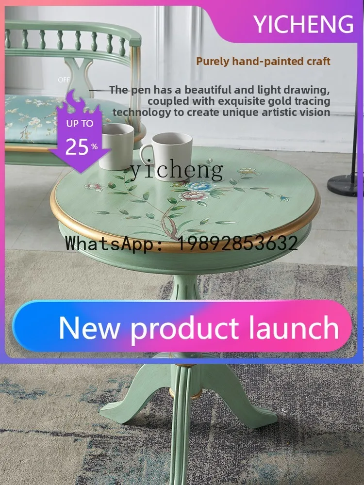 

A2-4 table and chair home balcony backrest solid wood painted single chair retro homestay leisure chair