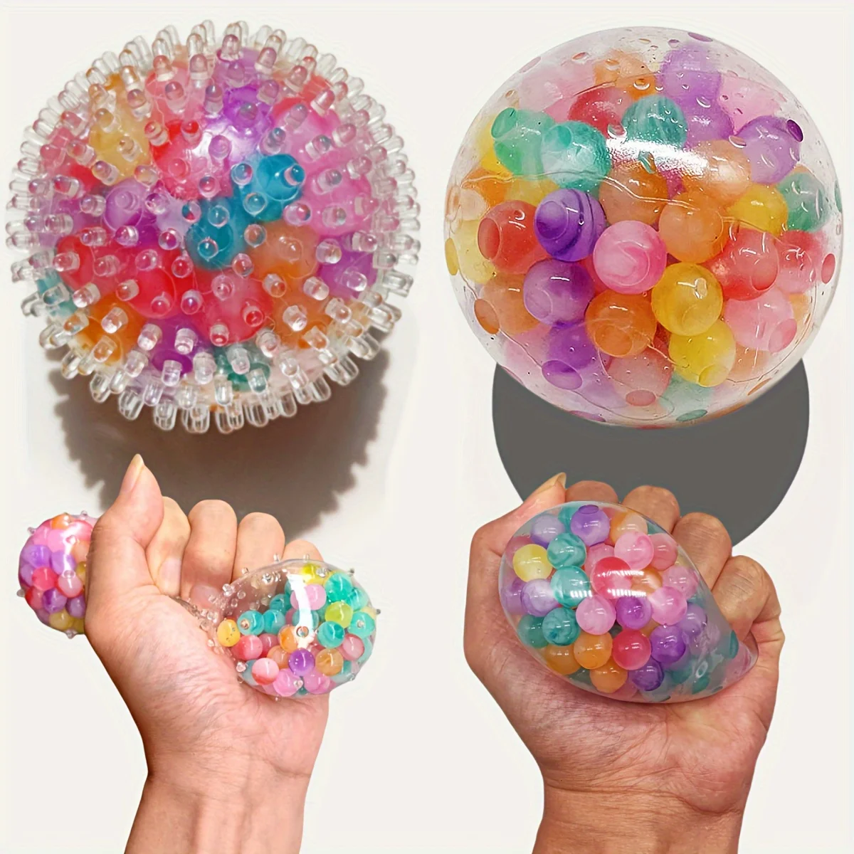 2pcs Squishy Stress Balls Colorful Fidget Toys for Adults, Perfect for Party Favors, Birthday Gifts & Goodie Fillers Decoration