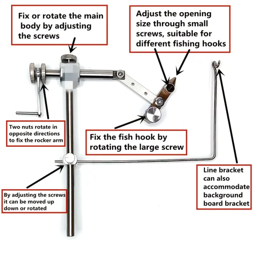 Imagen 2 del producto Juego de herramientas giratorias para pesca con mosca, señuelo para pesca con mosca, vicio adecuado para hacer señuelos secos y húmedos para trucha y salmón