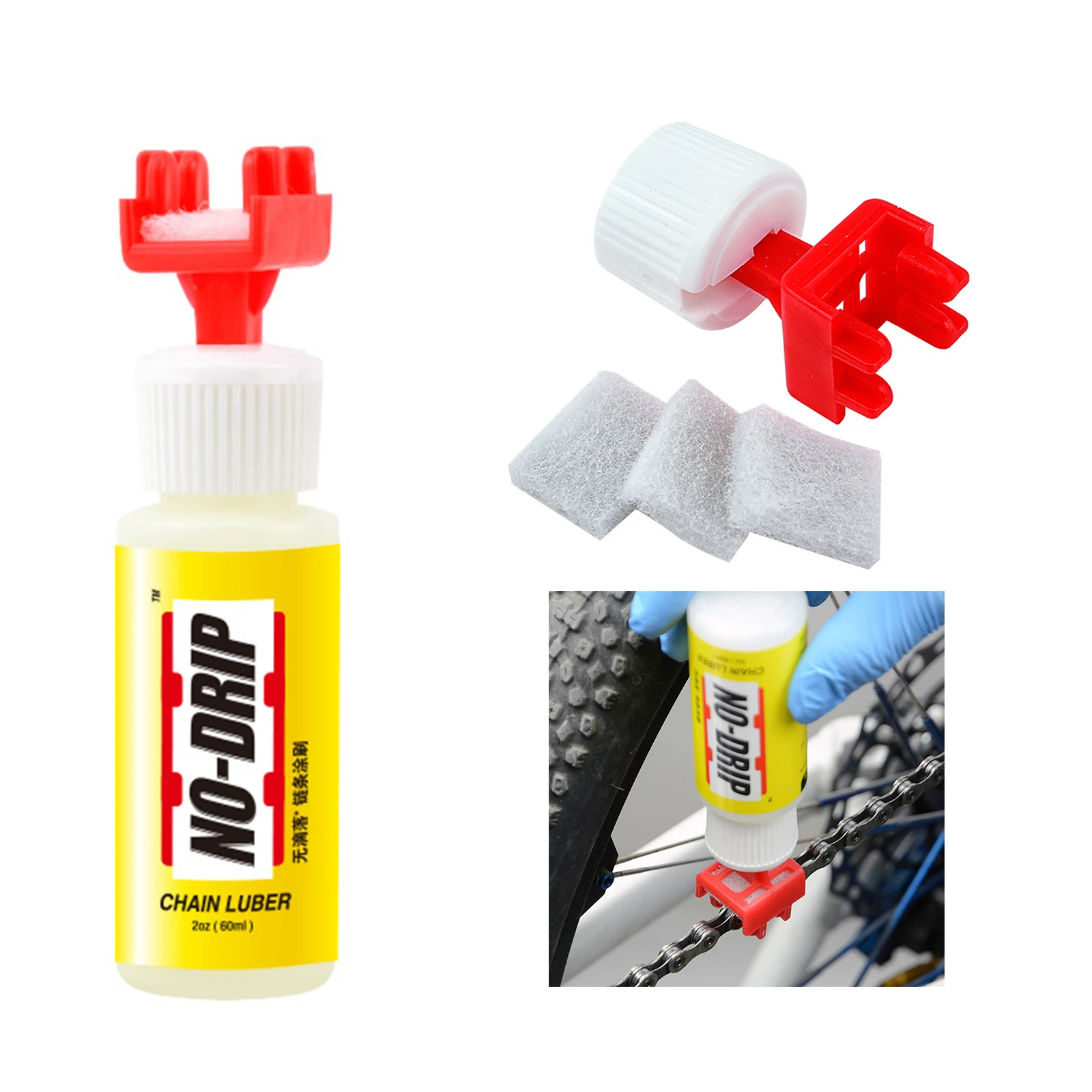 

1pcs Chain Lubricant Applicator Bicycle Motorcycle Chain Gear Oiler PVC Cleaner Without Chain Oil Cleaning Practical Accessories