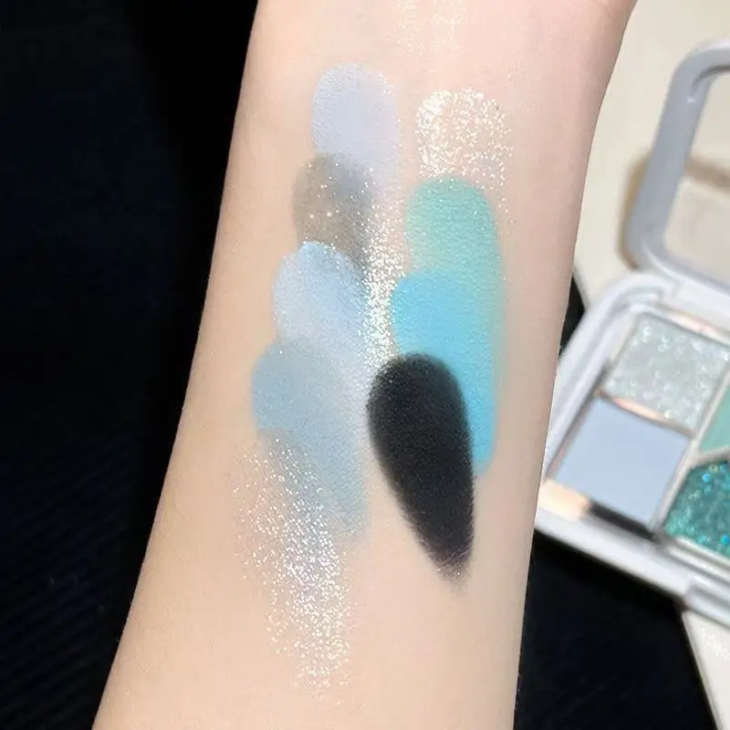Small Powder Frame Nine-color Eyeshadow Palette Pink Blue Low Saturation Pure Eye Shadow Pearl Matte Bursting Makeup Highlight