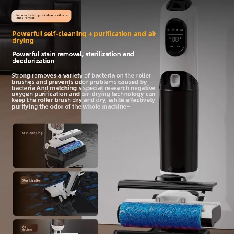Wireless Floor Cleaner 3 in 1 Vacuum Mop Sweeper for Home with Anti Hair Tangling and Sterilization