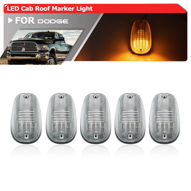 

5x для Dodge RAM 1500 2500 3500 4500 5500 пикапов Белый/янтарный светодиодный верхний маркер крыши кабины ходовые огни 82211190AB