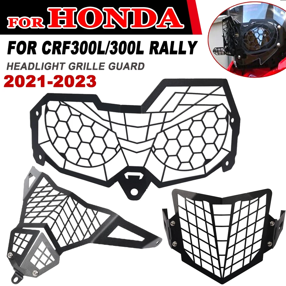 

For Honda CRF300L CRF300 Rally CRF 300L 2023 Motorcycle Accessories Headlight Grille Guard Grill Light Head Lamp Cover Protector