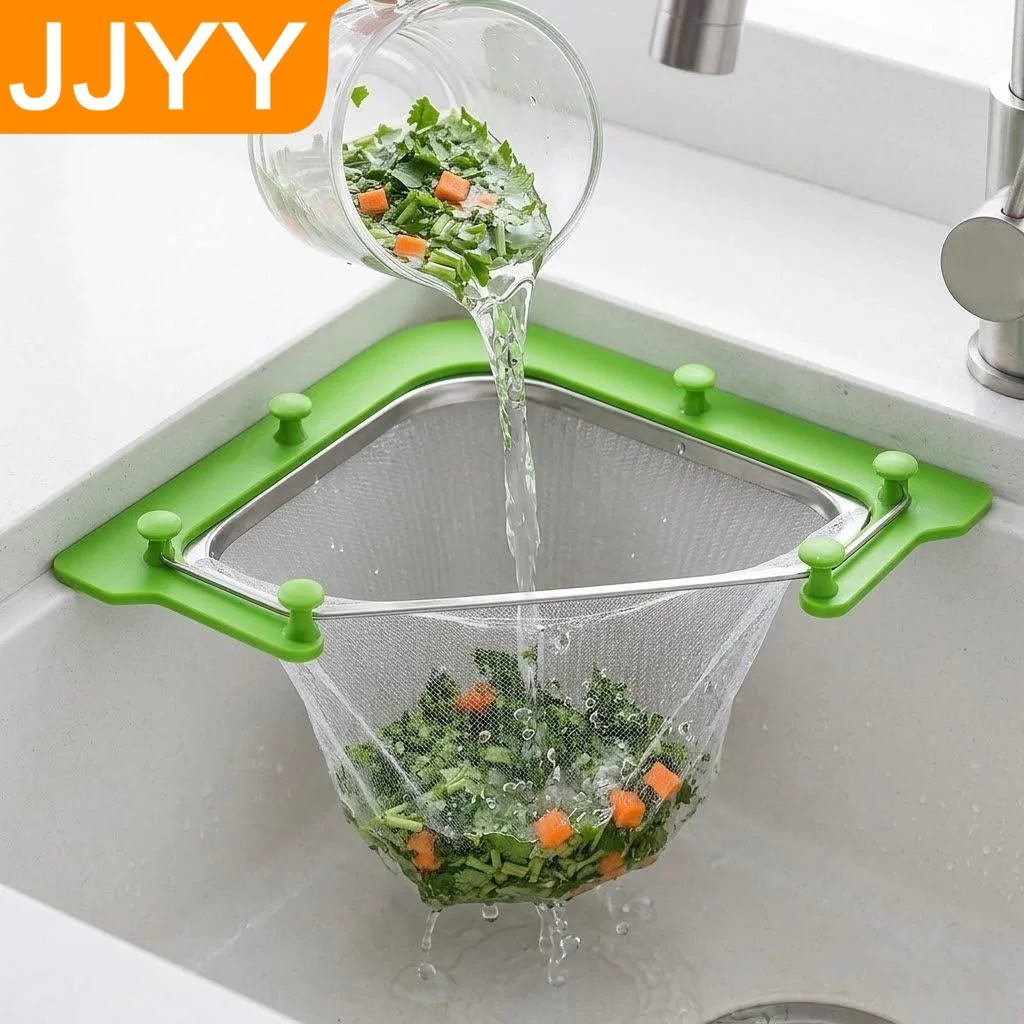 Triangular Corner Sink Filter Drain Basket 50pcs Hanging Mesh Bags Space Saving Kitchen Tools Accessories