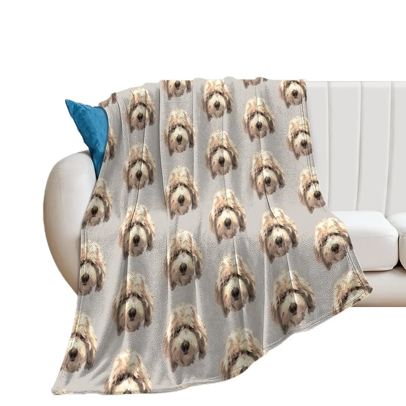 

Lucky Labradoodle Face ~ Golden Throw Blanket Baby Summer Beddings blankets ands Weighted Blankets