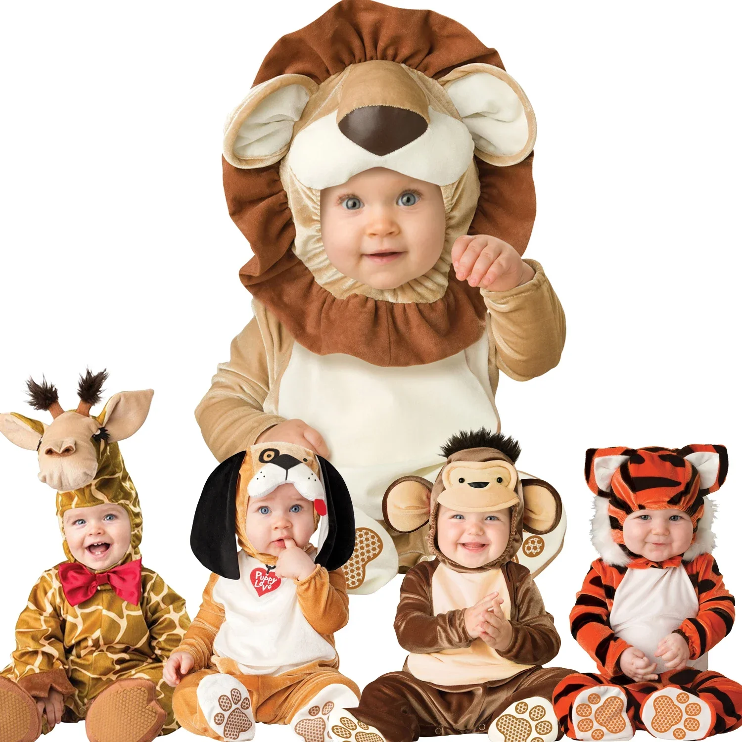 Baby Infant Animal Romper Role Play Costumes Lion Dress up Outfit Halloween Costume  Photography Clothes