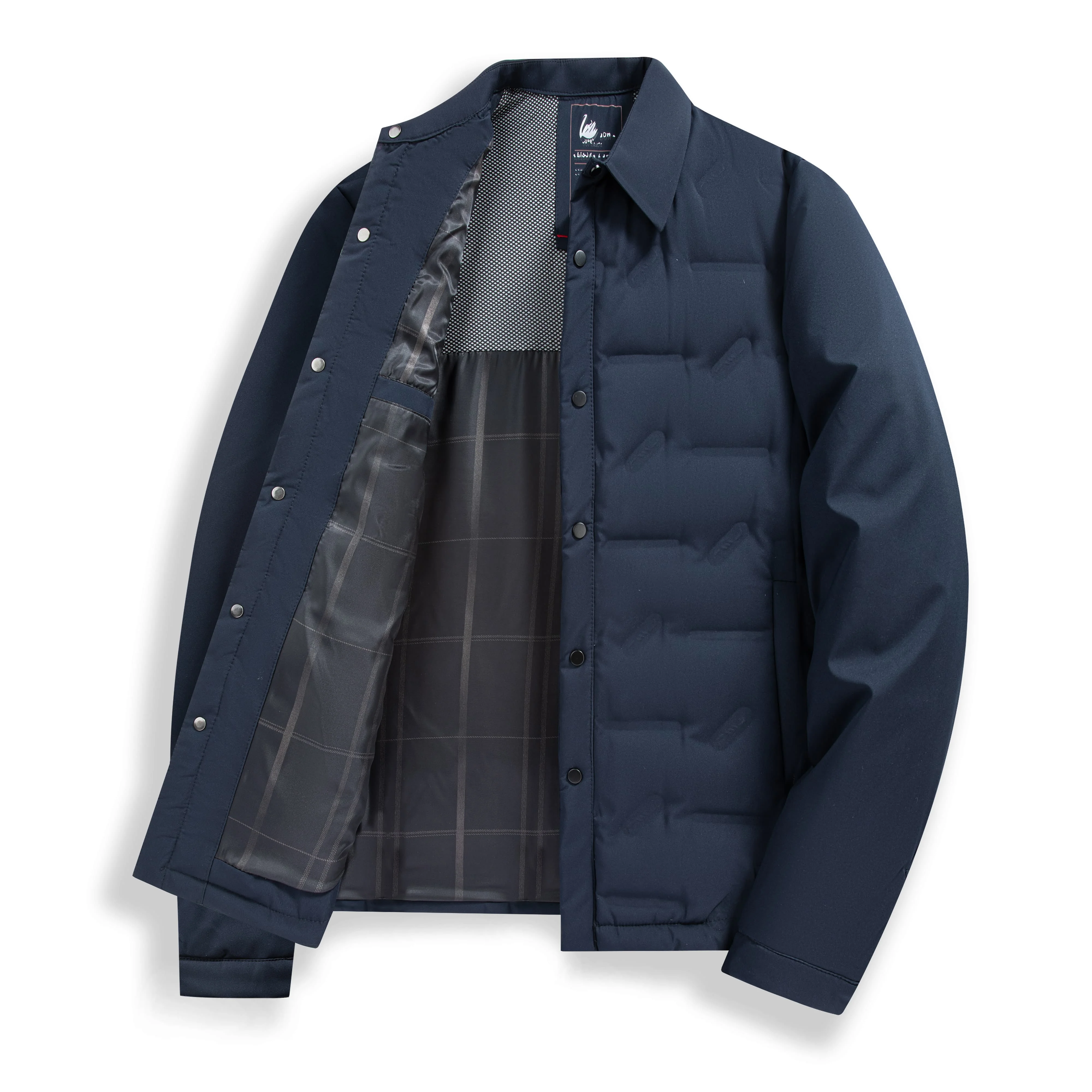 رجل خفيفة الوزن أسفل سترة الخريف الشتاء الدافئة مقنعين الوقوف طوق سليم صالح عادية الحرارية في الهواء الطلق معطف سترة منفوخة للرجال #2