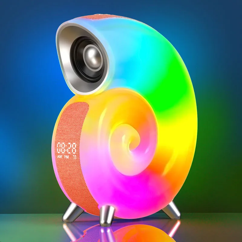 Lámpara de noche inteligente con despertador, luz RGB colorida con música, Control por aplicación de Audio Bluetooth creativo, USB para dormir al lado de la lámpara