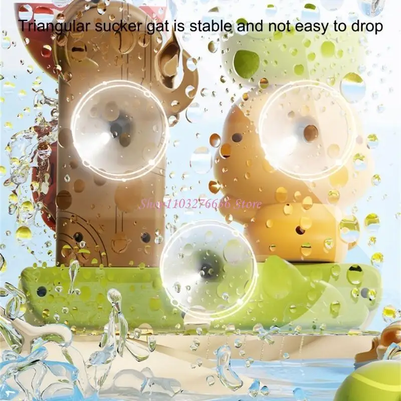 R6FD Lion Waterwheel and Duck Bath Toy for Kids Fun Shower Experience with Strong Suction Cup Water Sprayer Sprinkler Bath Toy