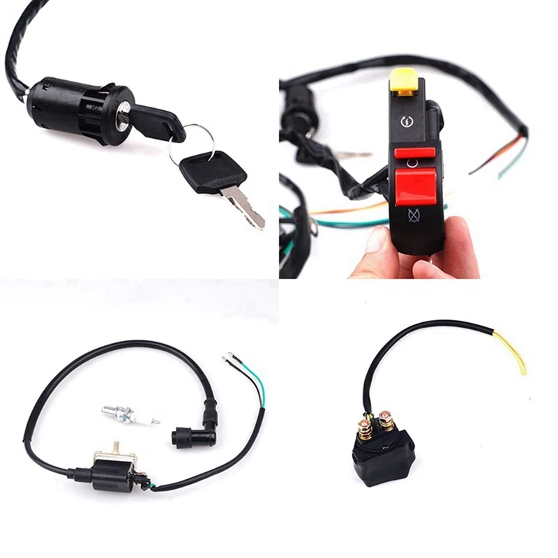 50-125cc חוט רתום מערכת הצתה מתנע חלקי חילוף ערכת אוטובוס מתאים לאופני כביש החוף